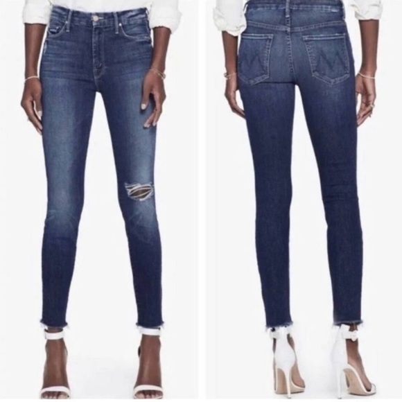 MOTHER Denim - MOTHER High Waisted Looker Ankle Fray in Cat Attack